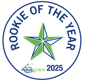 Aquascape Rookie of the Year 2025 award badge